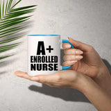 A+ Enrolled Nurse - 11oz Accent Mug Blue