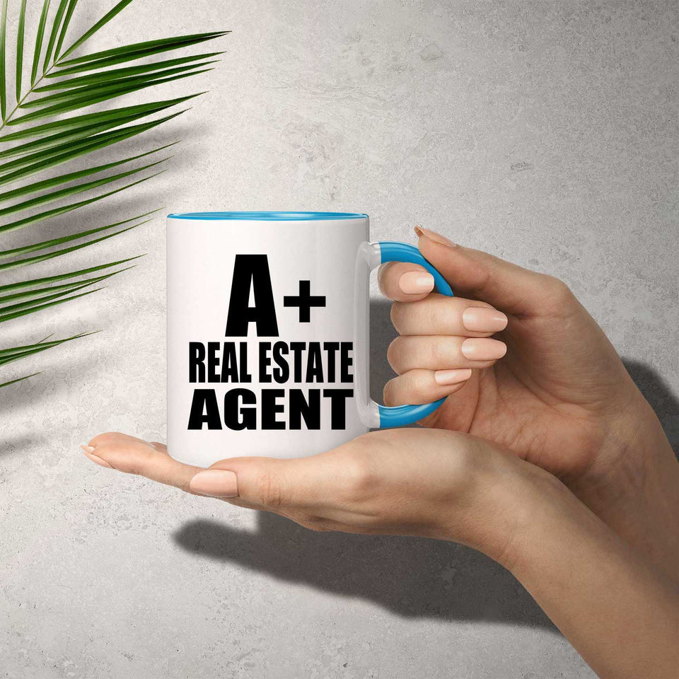 A+ Real Estate Agent - 11oz Accent Mug Blue