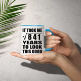29th Birthday Took Square Root of 841 Years To Look Good - 11oz Accent Mug Blue