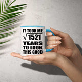 39th Birthday Took Square Root of 1521 Years To Look Good - 11oz Accent Mug Blue