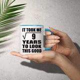 3rd Birthday Took Square Root of 9 Years To Look Good - 11oz Accent Mug Blue