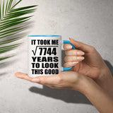 88th Birthday Took Square Root of 7744 Years To Look Good - 11oz Accent Mug Blue