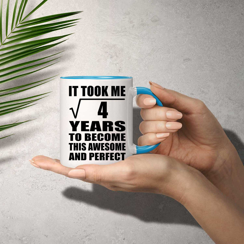 2nd Birthday Took Square Root of 4 Years To Awesome - 11oz Accent Mug Blue