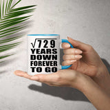 27th Anniversary Square Root of 729 Years Down Forever To Go - 11oz Accent Mug Blue