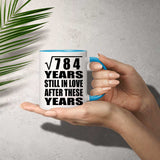 28th Anniversary Square Root of 784 Years Still In Love - 11oz Accent Mug Blue