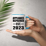 Appliance Repairer Established EST. 2023 - 11oz Accent Mug Blue