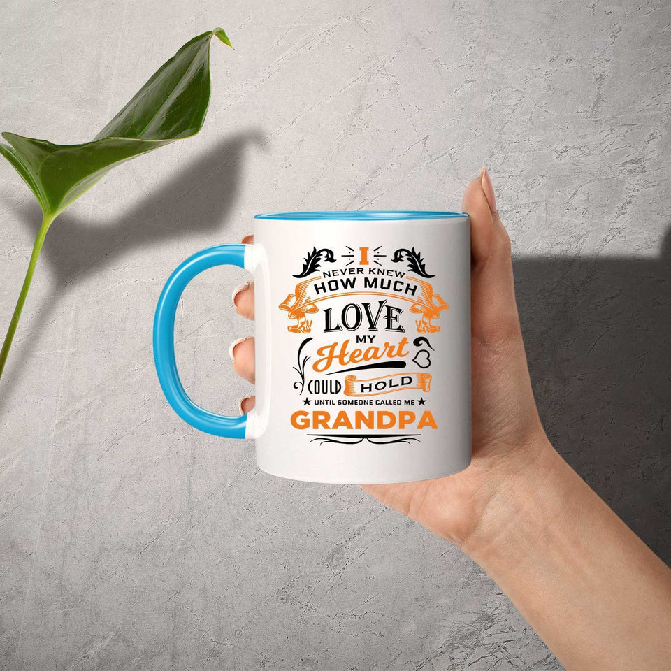 How Much Love Could Hold Until Called Me Grandpa - 11oz Accent Mug Blue