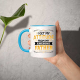 I Get My Attitude From My Awesome Father - 11oz Accent Mug Blue