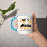 I Get My Attitude From My Awesome Grandpa - 11oz Accent Mug Blue