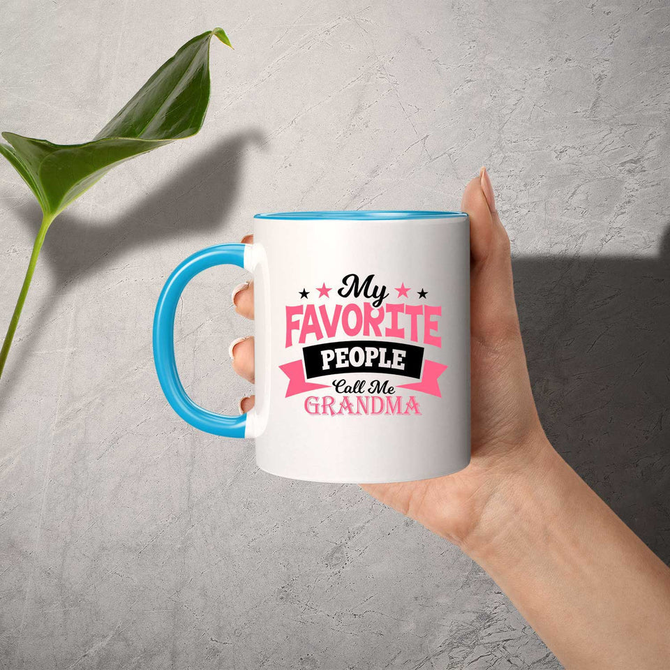 My Favorite People Call Me Grandma - 11oz Accent Mug Blue