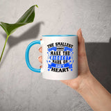 The Smallest Hands Make The Biggest Mark On Dad's Heart - 11oz Accent Mug Blue