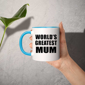 World's Greatest Mum - 11oz Accent Mug Blue