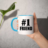 Number One #1 Friend - 11oz Accent Mug Blue