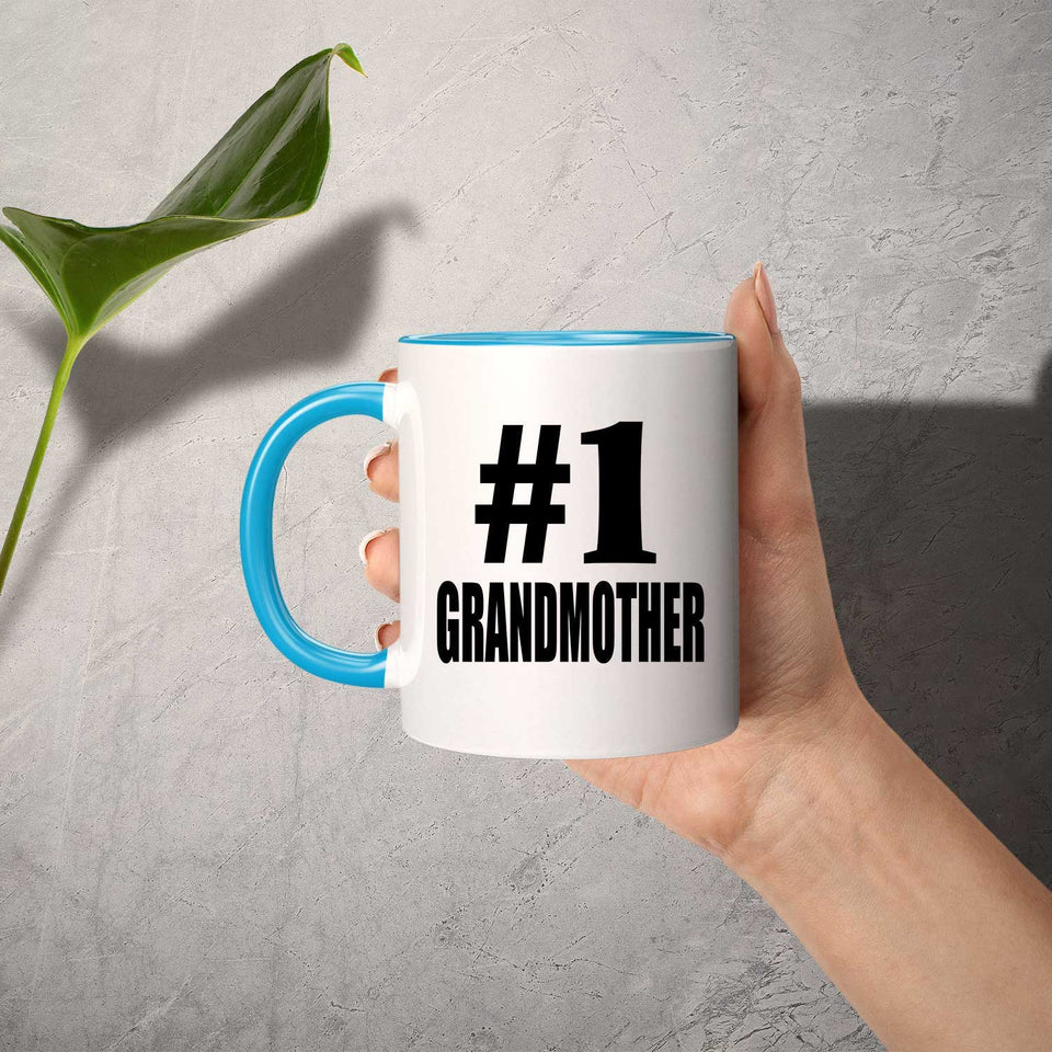 Number One #1 Grandmother - 11oz Accent Mug Blue