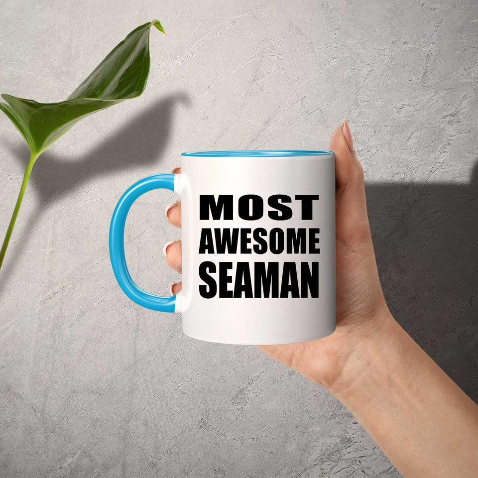 Most Awesome Seaman - 11oz Accent Mug Blue