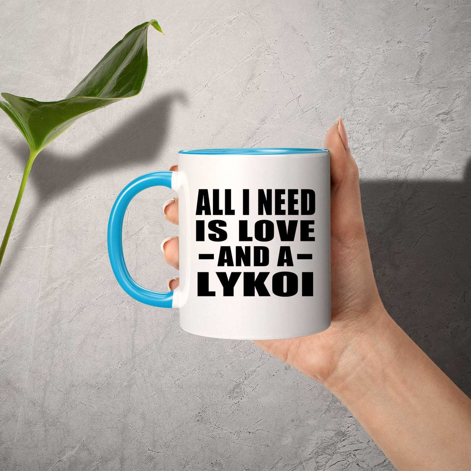 All I Need Is Love And A Lykoi - 11oz Accent Mug Blue
