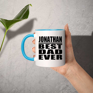 Jonathan Best Dad Ever - 11oz Accent Mug Blue