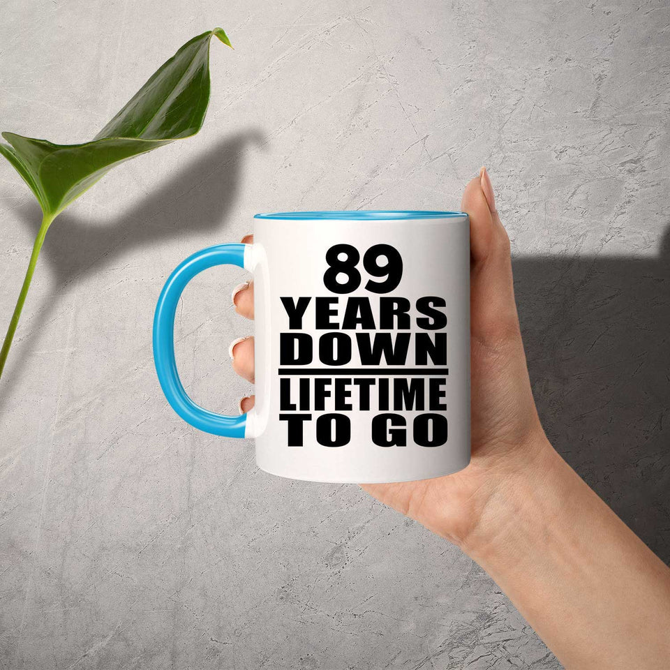 89th Anniversary 89 Years Down Lifetime To Go - 11oz Accent Mug Blue