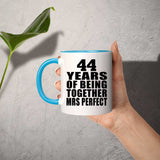 44th Anniversary 44 Years Of Being Mrs Perfect - 11oz Accent Mug Blue