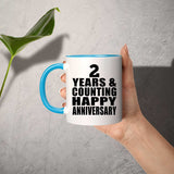 Happy 2nd Anniversary 2 Years & Counting - 11oz Accent Mug Blue