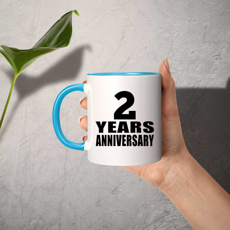 2nd Anniversary 2 Years - 11oz Accent Mug Blue