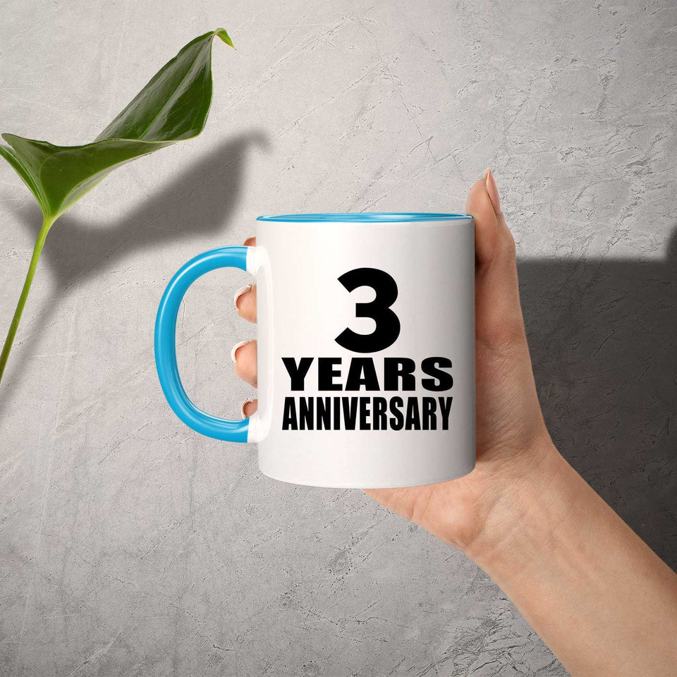3rd Anniversary 3 Years - 11oz Accent Mug Blue