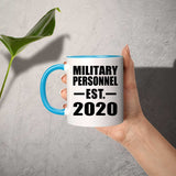 Military Personnel Established EST. 2020 - 11oz Accent Mug Blue