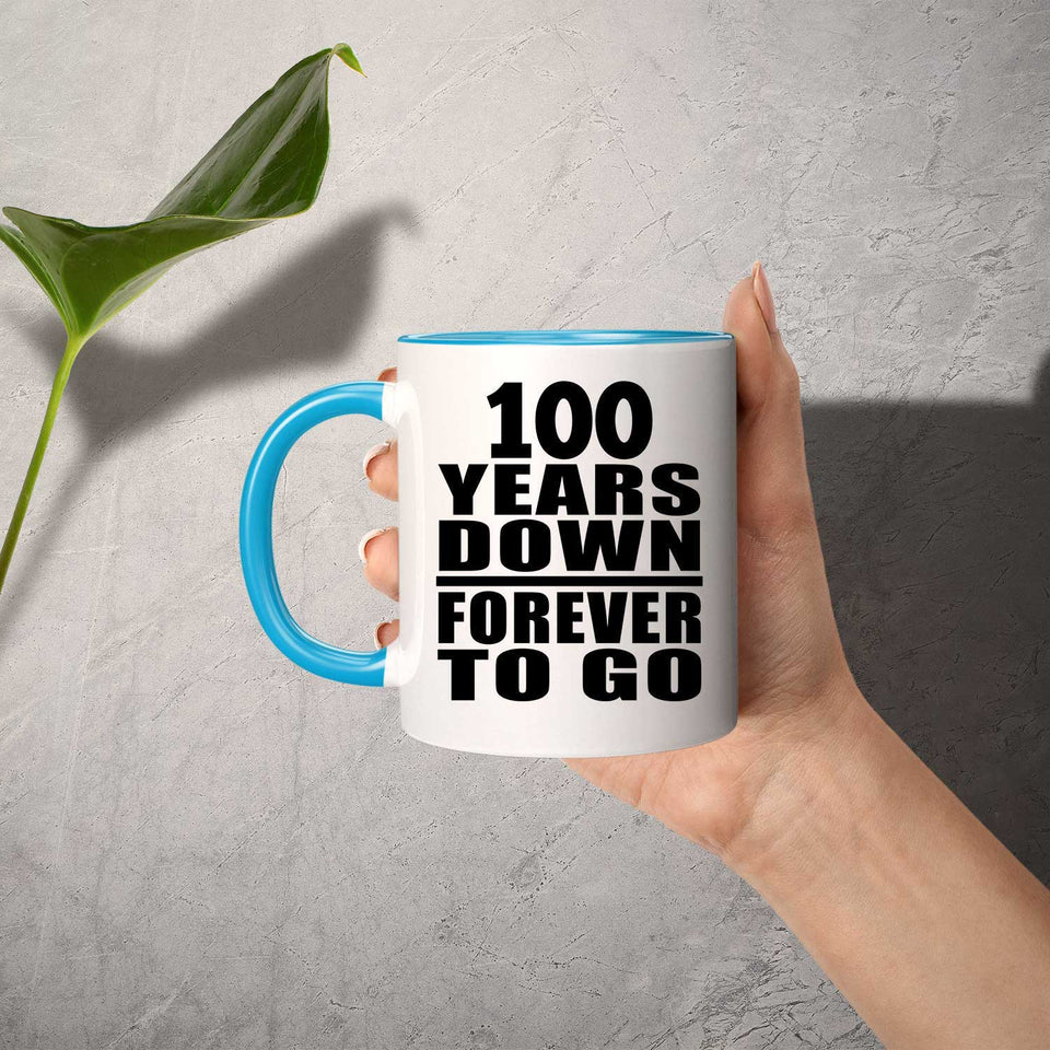 100th Anniversary 100 Years Down Forever to Go - 11oz Accent Mug Blue