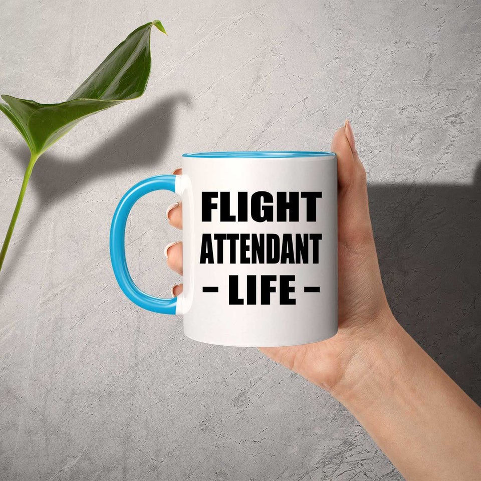 Flight Attendant Life - 11oz Accent Mug Blue