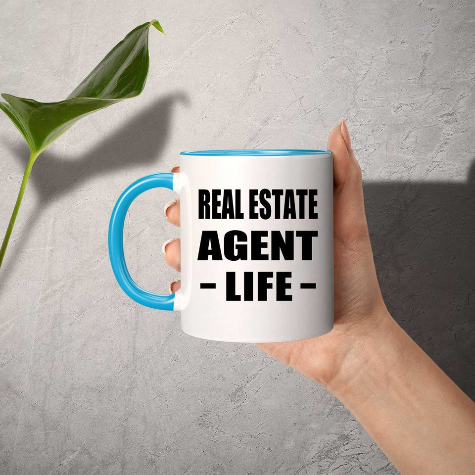 Real Estate Agent Life - 11oz Accent Mug Blue