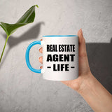 Real Estate Agent Life - 11oz Accent Mug Blue