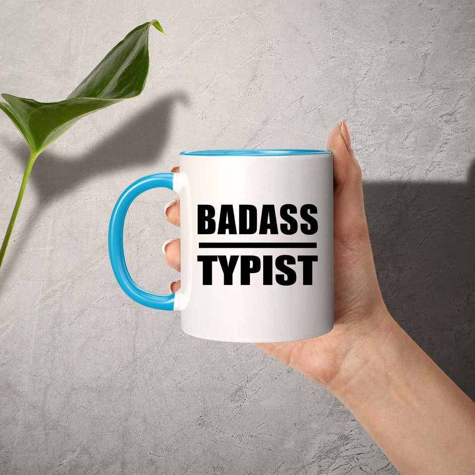 Badass Typist - 11oz Accent Mug Blue