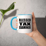 Blessed Tax Examiner - 11oz Accent Mug Blue