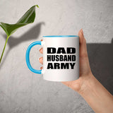 Dad Husband Army - 11oz Accent Mug Blue