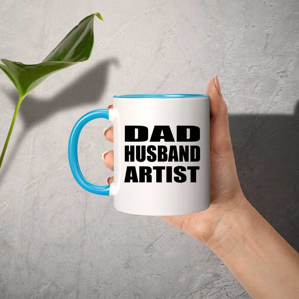 Dad Husband Artist - 11oz Accent Mug Blue