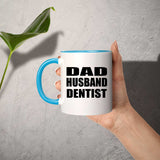 Dad Husband Dentist - 11oz Accent Mug Blue