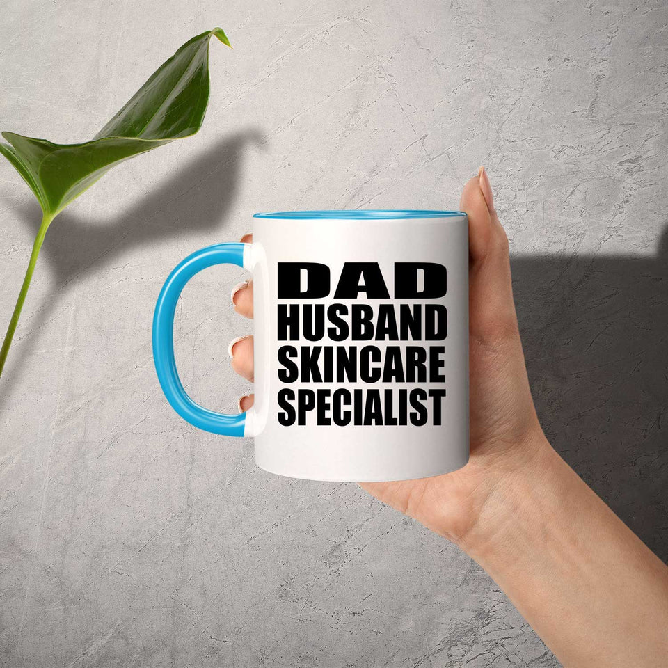 Dad Husband Skincare Specialist - 11oz Accent Mug Blue