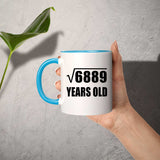 83rd Birthday Square Root of 6889 Years Old - 11oz Accent Mug Blue
