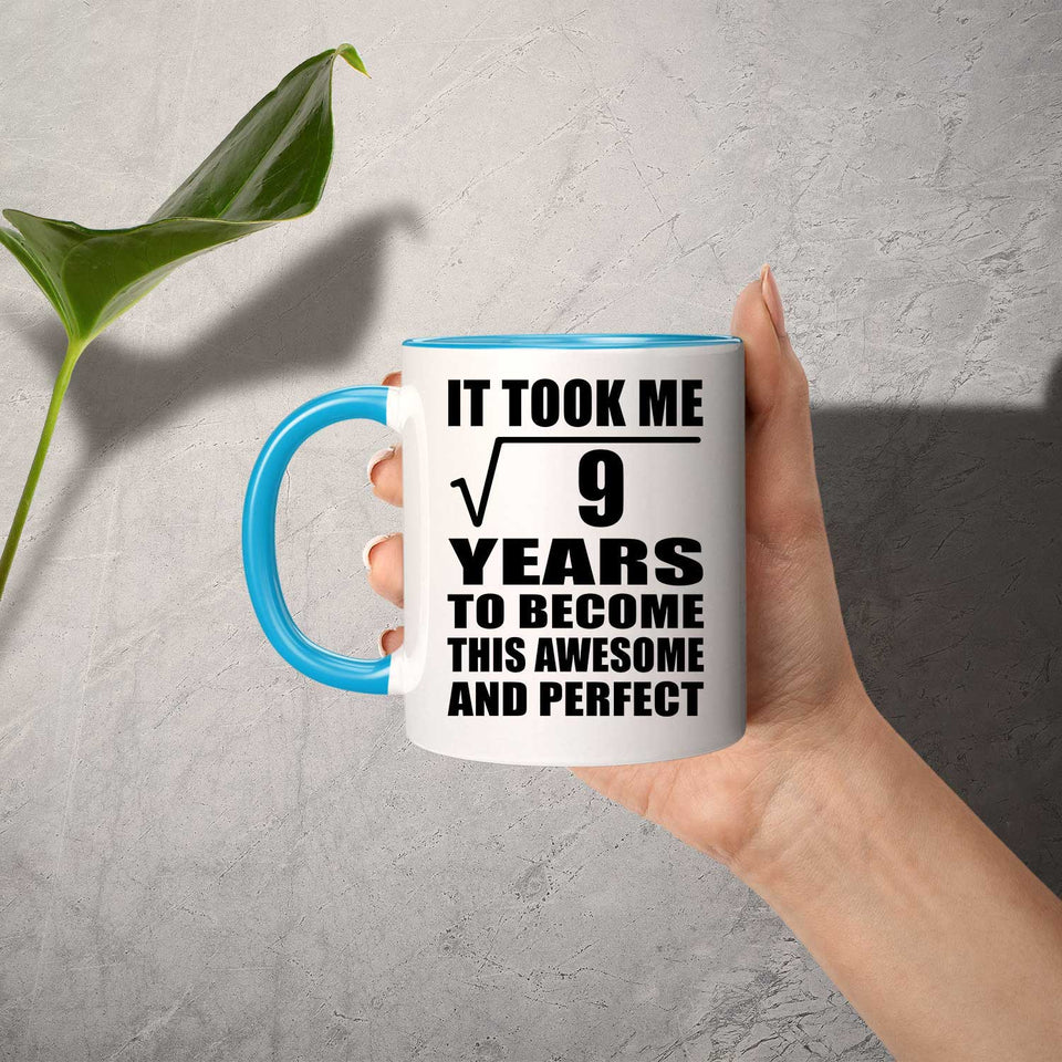 3rd Birthday Took Square Root of 9 Years To Awesome - 11oz Accent Mug Blue