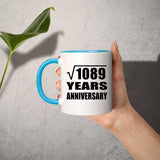 33rd Anniversary Square Root of 1089 Years Anniversary - 11oz Accent Mug Blue