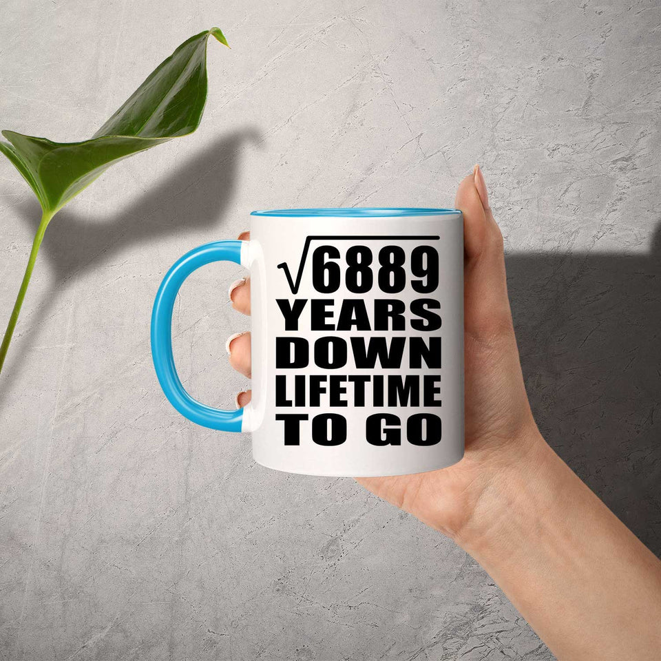 83rd Anniversary Square Root of 6889 Years Lifetime To Go - 11oz Accent Mug Blue