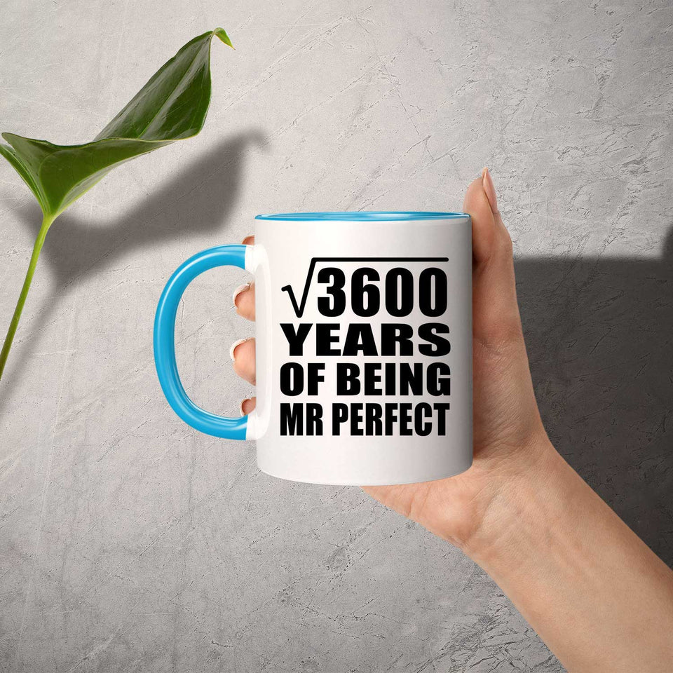 60th Anniversary Square Root of 3600 Years of Mr Perfect - 11oz Accent Mug Blue