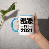 Shipping Clerk Established EST. 2021 - 11oz Accent Mug Blue