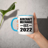 Aircraft Mechanic Established EST. 2022 - 11oz Accent Mug Blue