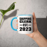 Shipping Clerk Established EST. 2023 - 11oz Accent Mug Blue