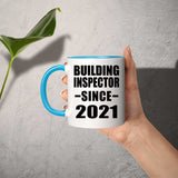 Building Inspector Since 2021 - 11oz Accent Mug Blue