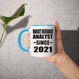 Market Research Analyst Since 2021 - 11oz Accent Mug Blue