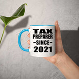 Tax Preparer Since 2021 - 11oz Accent Mug Blue