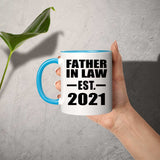 Father In Law Established EST. 2021 - 11oz Accent Mug Blue