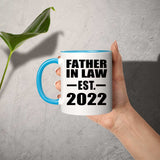 Father In Law Established EST. 2022 - 11oz Accent Mug Blue